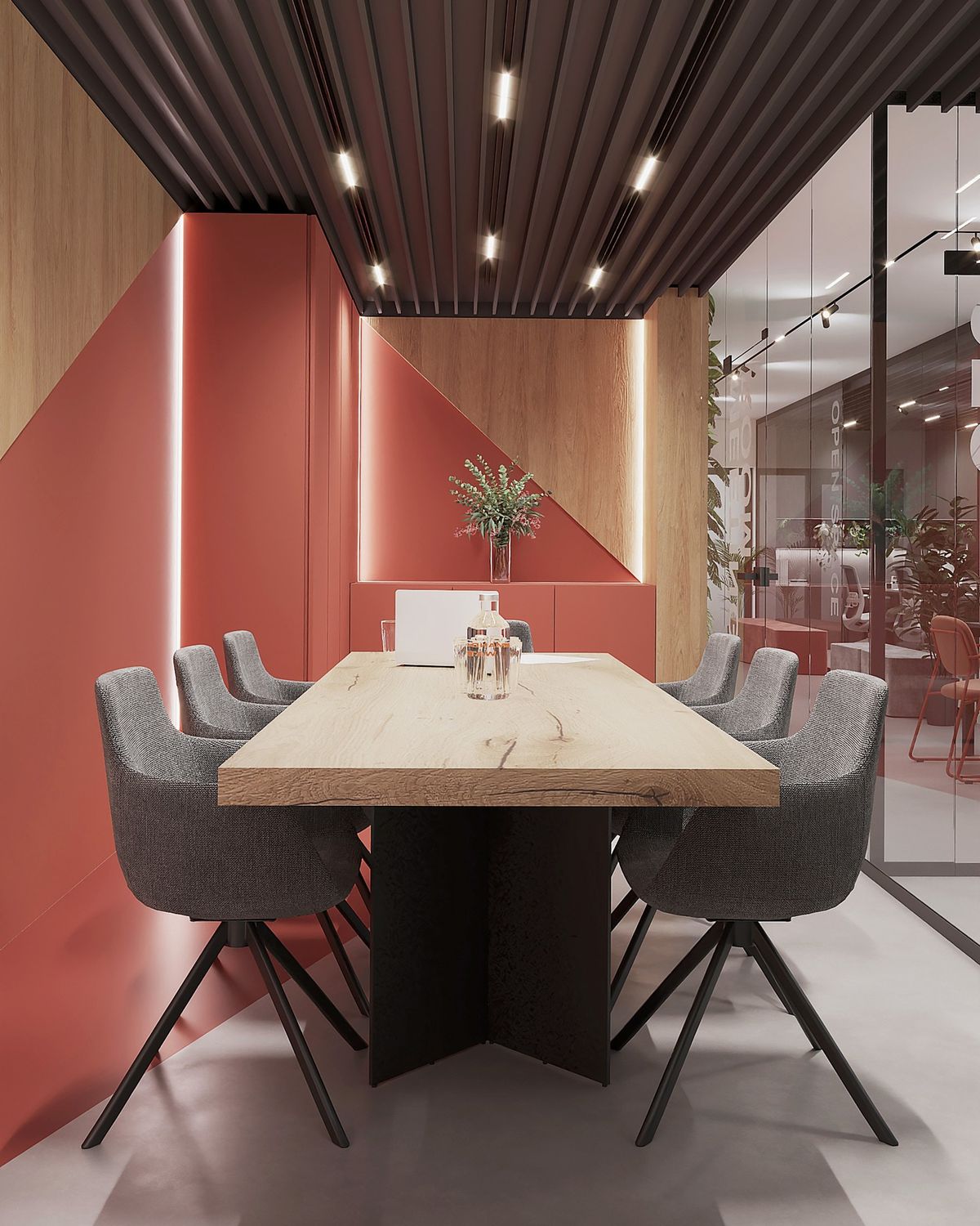 Collaborative Boardroom featuring Ergonomic High-Back Mesh Chairs #40